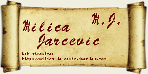 Milica Jarčević vizit kartica